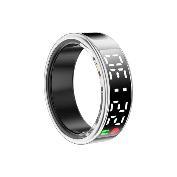 Smart Ring SR08 med funksjoner for overvåking av oksygen i blodet, hjertefrekvens og søvn (sølv - 9)