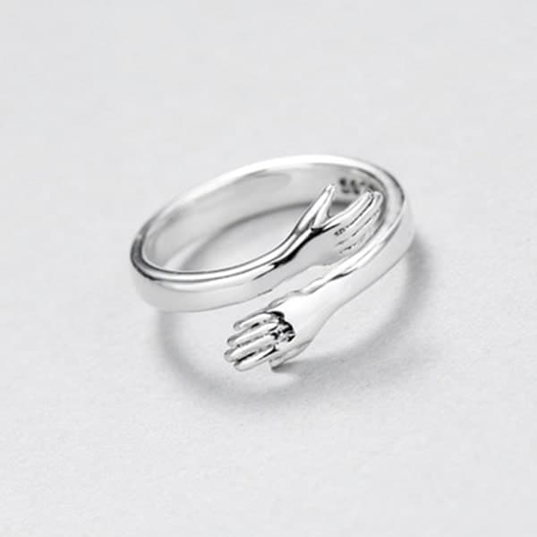Smykker Kærlighed Kram Ring Retro Mode Trend Sølv One Size Sølv Silver