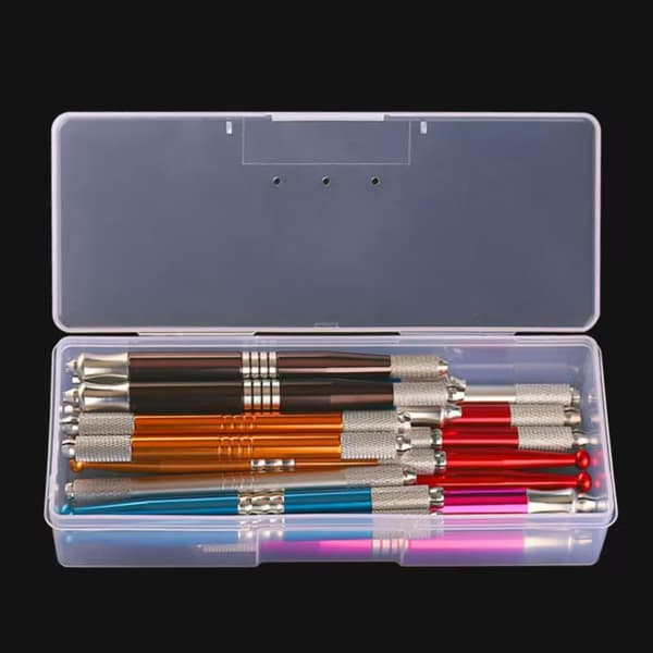 Klar plastik negleværktøjsopbevaringsboks, rektangulær hængslet låg hardware dele organizer etui, bærbar støvtæt manicure tilbehørsbeholder til
