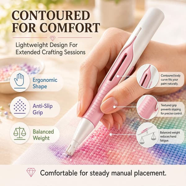 2026 Ny Bead Blitz Diamond Art Pen for 2,8 mm runde bor, rosa 1 STK