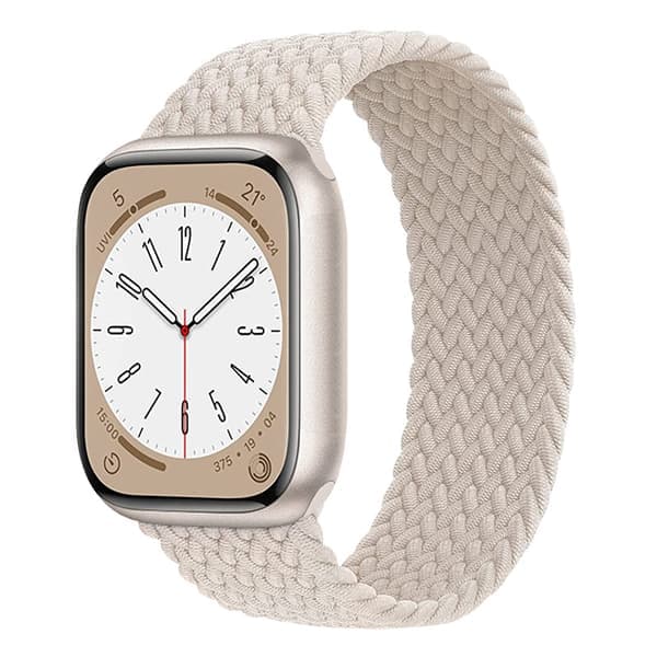 Elastikrem til Apple Watch, Størrelse 42mm/44mm/45mm (S/M), Starlight Farve 42mm/44mm/45mm (S/M)
