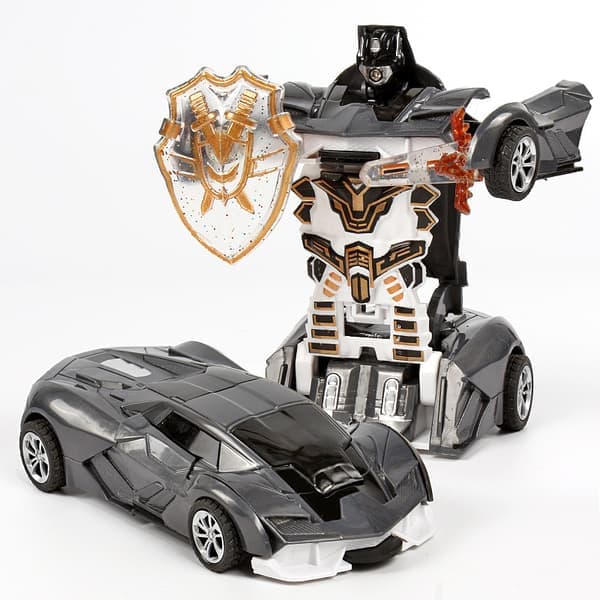 Leksaksbil Mini Transformerbar Leksaksrobot (Rambo - Silver)