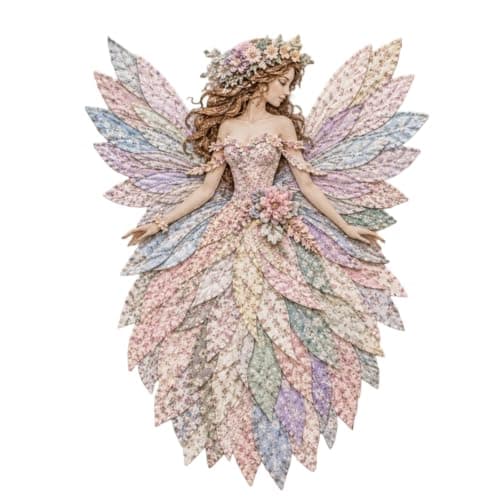 Wegodal Fairy Patchwork DIY, Morsomt Blomsterfe Patchwork Sysett White