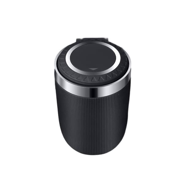 Bilaskebegerkopp med LED-lys Multifunksjonell Universal Bilavfallsoppbevaringskopp Beholder Aske Autom Svart Black