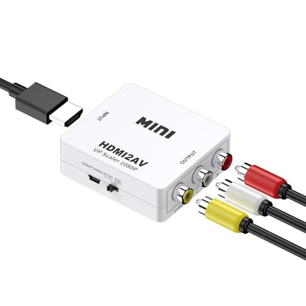 HDMI til AV/RCA 1080P Signalomformer Universal Sort