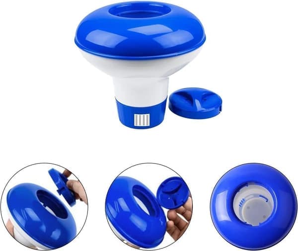 Flytande klordispenser för pooler och spa - Justerbara flödesöppningar för klortabletter. Passar även för bubbelpooler och fontäner. 1-pack