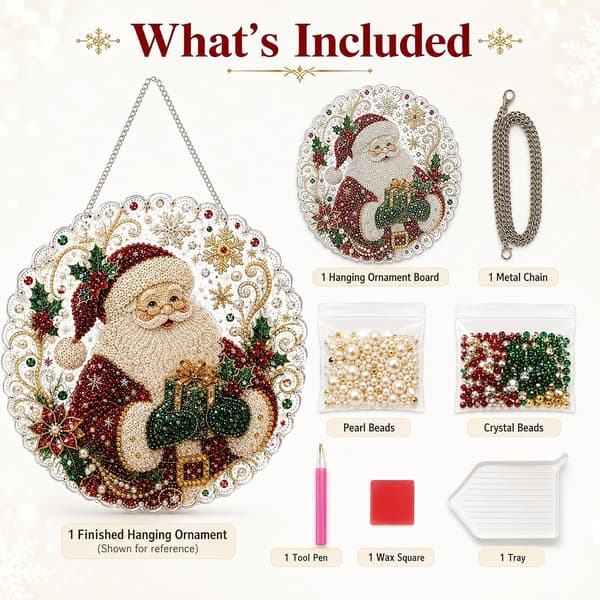 Jul Pärla Diamantmålning Solfångare Kit, DIY Hantverk (#E, 20 cm) Various Colors