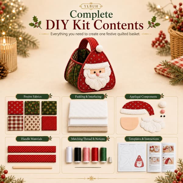 Julkaraktär Quiltad Bärkorg, DIY Förvaringssykit, #D #D