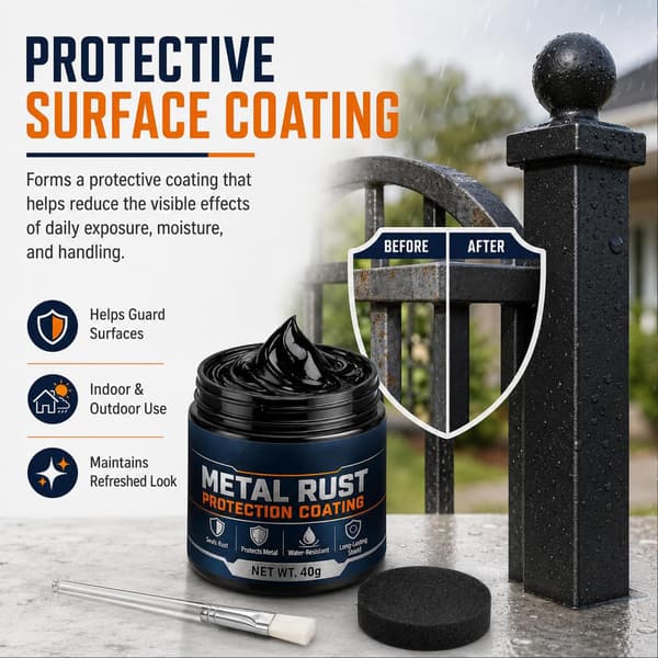 Metal Rustbeskyttelse Sort Reparationspasta, 3-i-1 Anti-Rust Belægning, 2 STK 2PCS