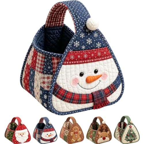 Julkaraktär Quiltad Bärkorg, DIY Tygförvaringskorg Kit (#E) #E