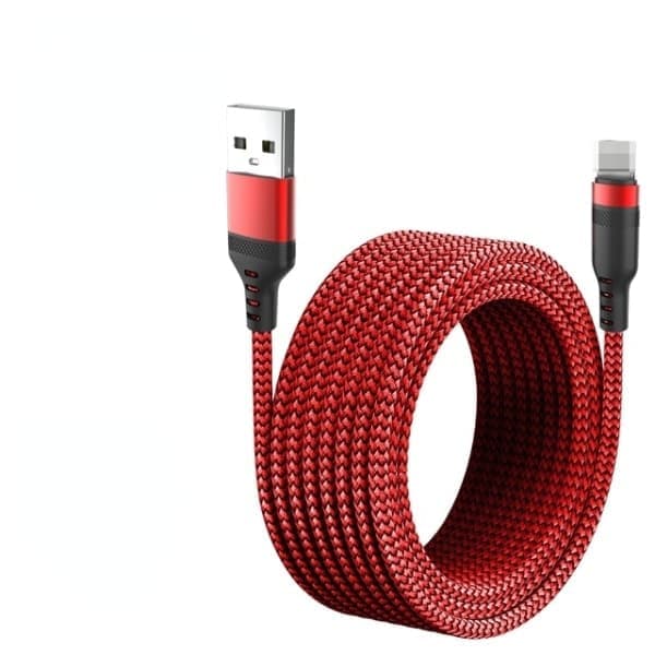 Ekstra lang 5M iPhone-kabel rød
