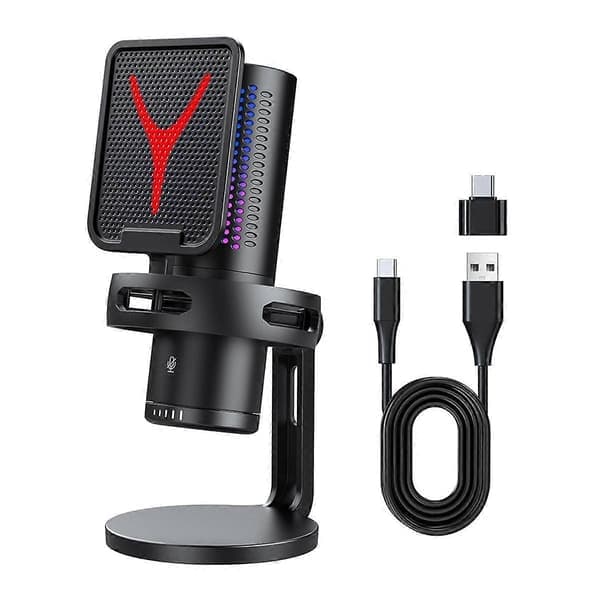 Gaming Mikrofon Professionel Kondensatormikrofon RGB USB Kablet til PC Bærbar Computer Podcast