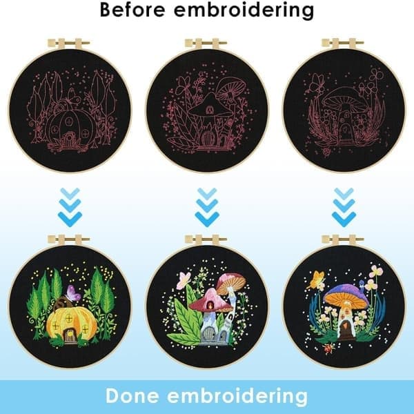 Broderikit korsstygnsset SET om 5