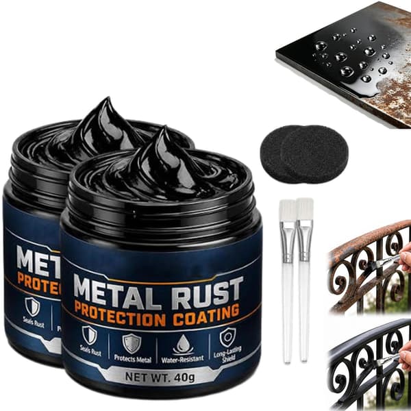 Metal Rustbeskyttelse Sort Reparationspasta, 3-i-1 Anti-Rust Belægning, 2 STK 2PCS
