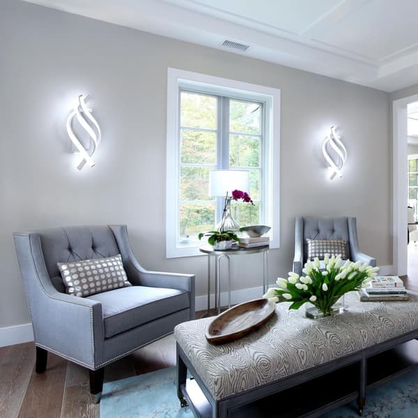 2-pack LED-vägglampor 21W inomhus, kallvit 6500K, modern design, för badrum, vardagsrum, sovrum