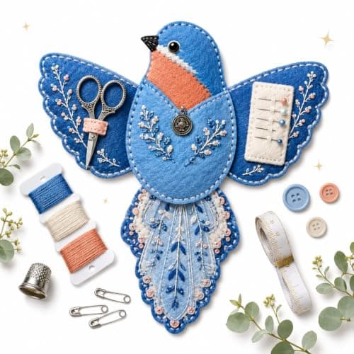 Fugleformet filt sy-organizer DIY-sæt, 3D patchwork fuglekasse (A5pc) A5pc