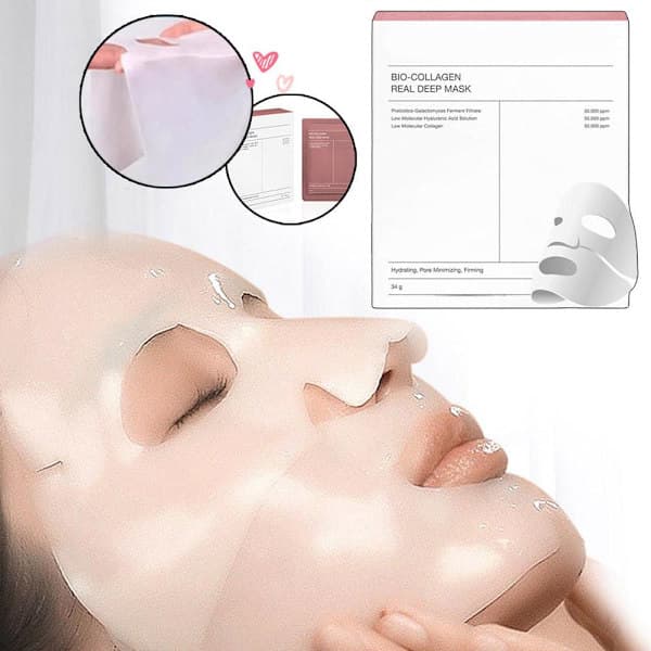 st/förpackning Bio-Collagen Real Deep Hydrating Mask Sheet Boost Mask Pore Molecular Collagen Sheet A7Q5