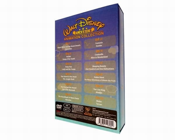 Disney animerede filmsamling (12 DVD'er) med engelsk lyd og undertekster