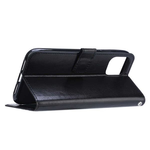 iPhone 13 Mini Pung Etui, Sort Læder