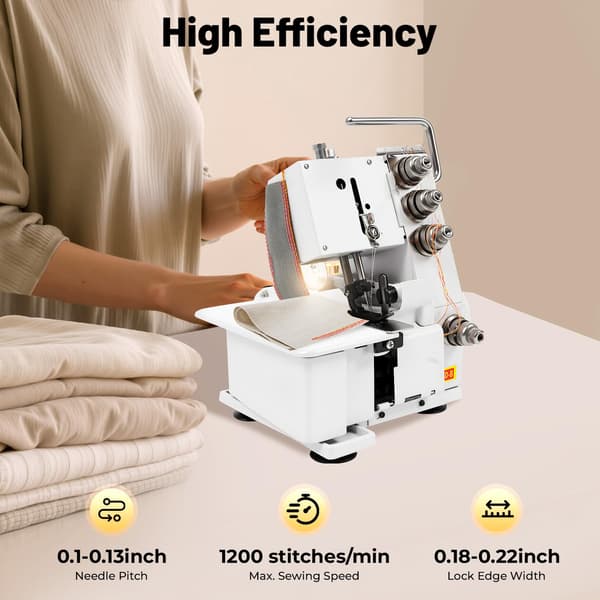 4-trådig overlockmaskin 1200 stygn/minut