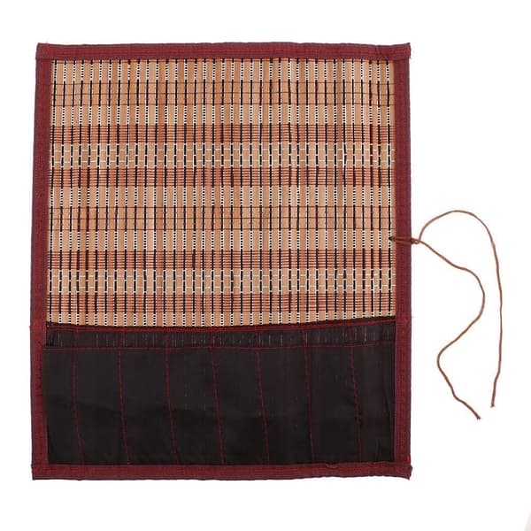 Bambu Kalligrafi Pensel Organizer Rullfodral
