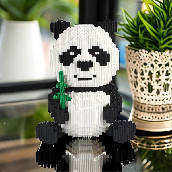 1 st Panda Mikro djur byggklossar mini byggstenar