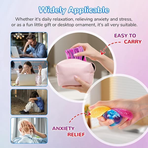 8-pak Squishy Cubes Stressbolde til Sensorisk Fidget, Bløde Teksturerede Klemmelegetøj til Børn og Voksne