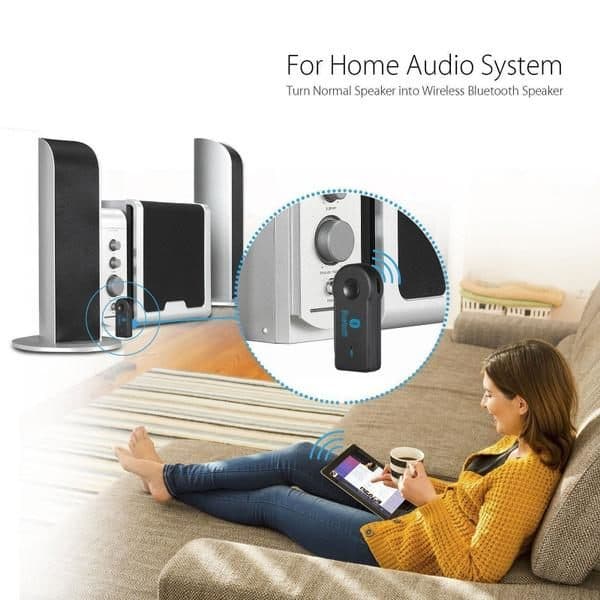Bluetooth-sender / musikk-mottaker med Aux for bil, svart