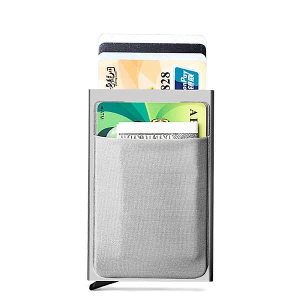 Pop-up korthållare i aluminium (silver)