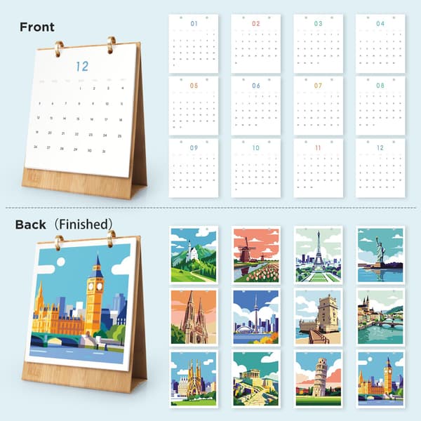 Lnjsipam Mal efter Tal Kalender 2027 - Landemærke Mal efter Tal Sæt Landmark