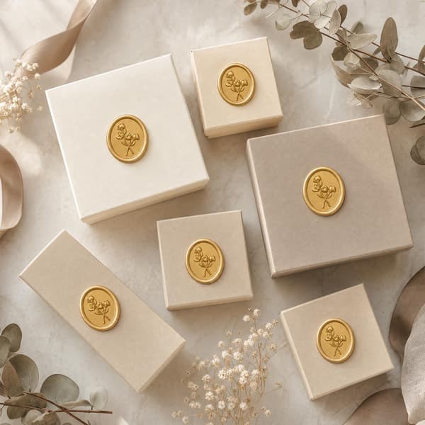 25 stk. gull 3D blomster selvklebende voksseglklistremerker 25PCS Gold