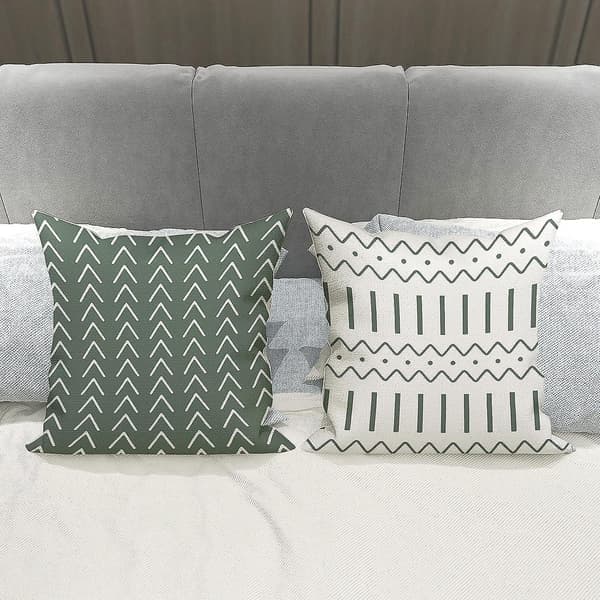Putetrekk 45x45 cm Sett med 4, Moderne Sofaputer, Dekorative Utendørs Lin Putetrekk for Sofaseng Bil