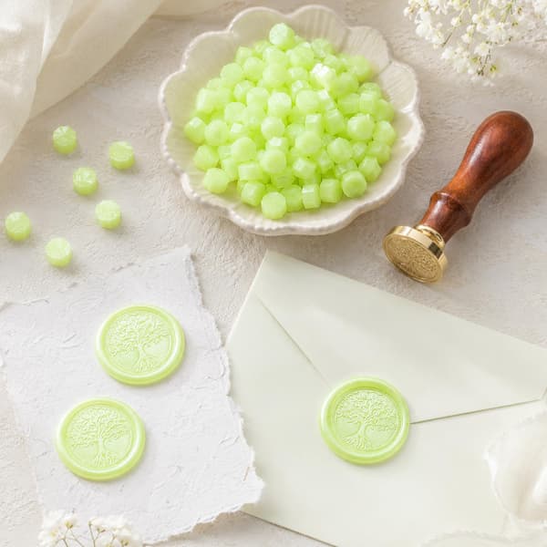 100 stk. Aurora Fluorescerende Voksforseglingsperler, Voksperler for Forseglingsstempel 100PCS Fluorescent