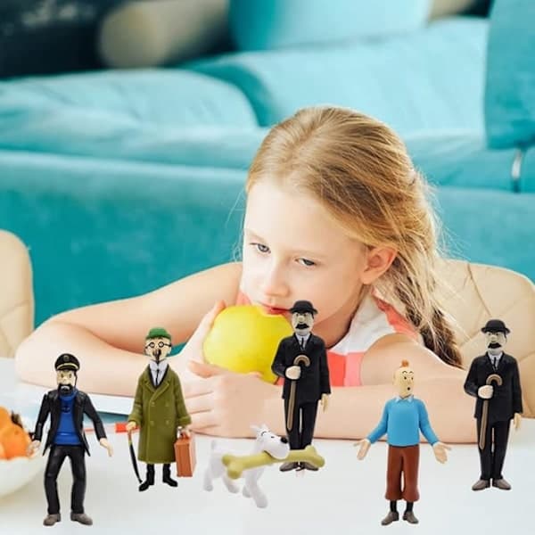 6 stk Tintin figur legetøjsmodel