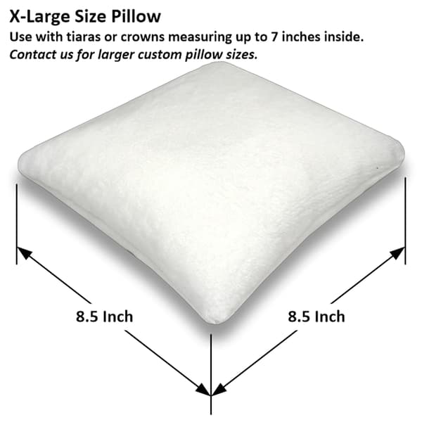 8,5\" Snövit Velour Tiara & Krona Displaykudde