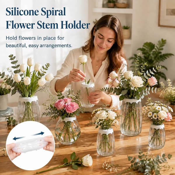 2 st silikonrutnät för blomsterarrangemang, återanvändbart, passar 3-4\" vas