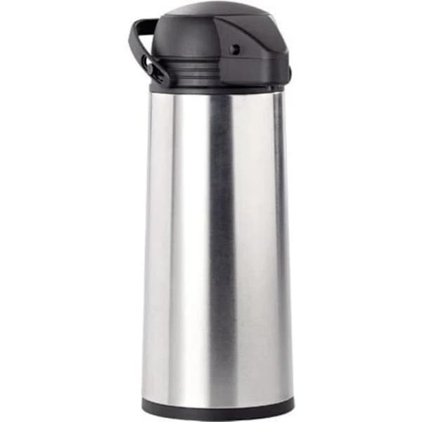 Isolert Pumpetermos - 1,9 L - Grå - Rustfritt stål, forsterket glass, plast