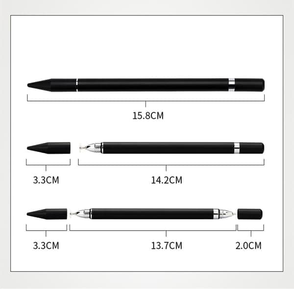 2-i-1 Styluspenna med skrivfunktion Vit 1-pack