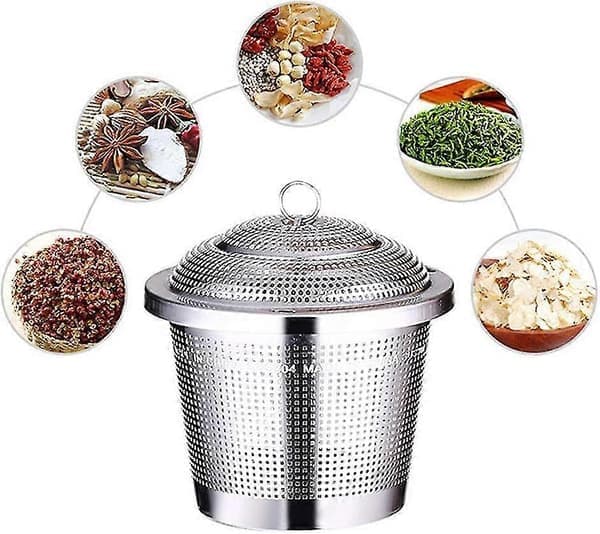 Te-filter i rustfrit stål, te-infuser, te-kugler, te-si, krydderi-si, gave