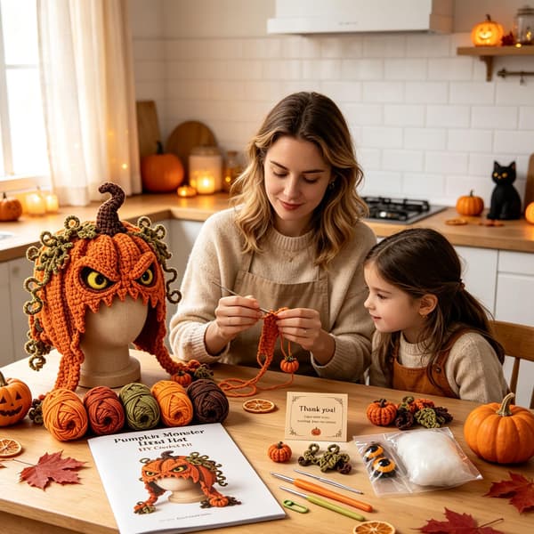 smtsmt Fantasy hettehatt DIY heklesett-serie (gresskar) Pumpkin