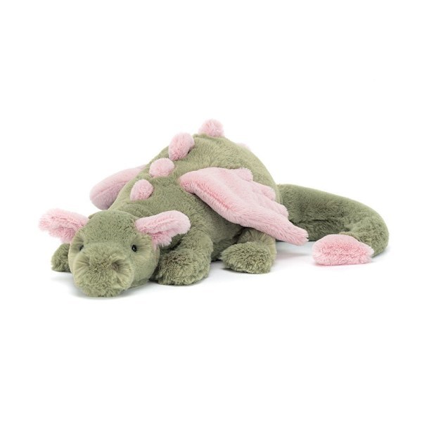 66cm Malachy Drage Jellycat Serie Plysjleketøy, Stor Drage Myk Leke, Mytisk Fantasi Plysj for Samlere