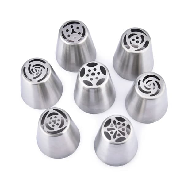 7 st Spritpipar i Metall Silver