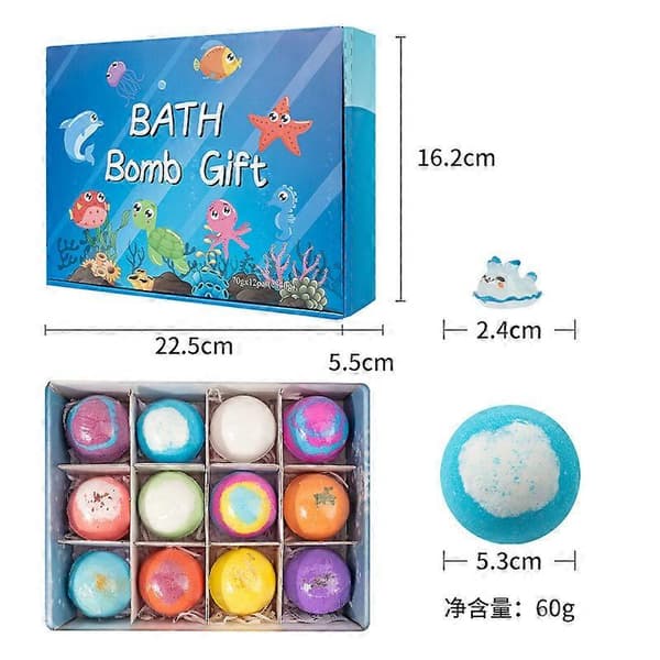 Barnens badboll explosion leksak badsaltboll set 60g*12 badbubbelbadboll presentförpackning 1