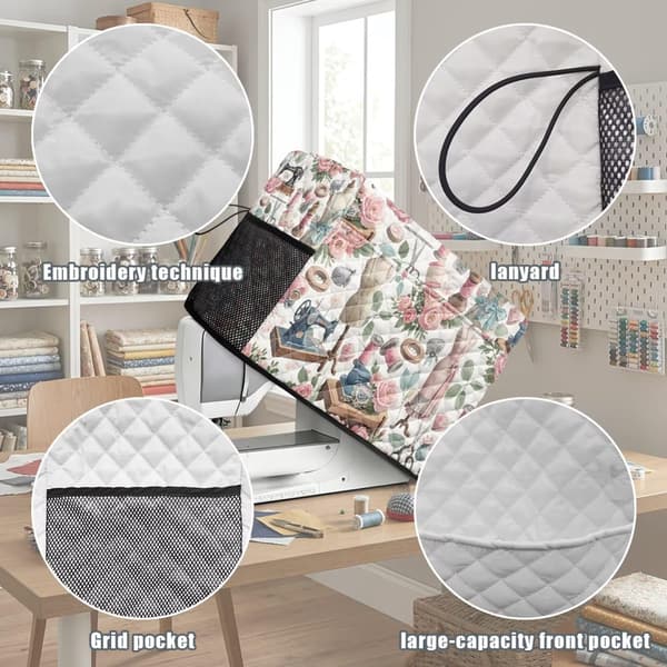 Vattert symaskindeksel Symaskintrykk 4 Sewing Machine Print 4