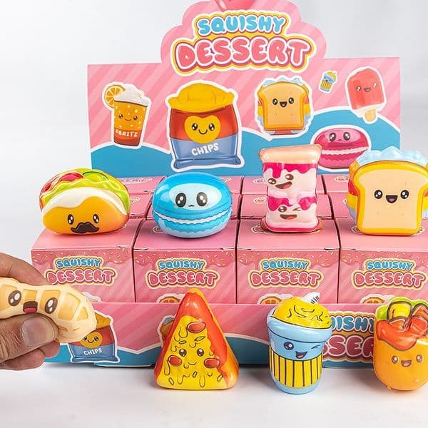 Mini Squish Fast Food Leksaker - 12-pack - Stresslindrande Leksaker för Barn B B