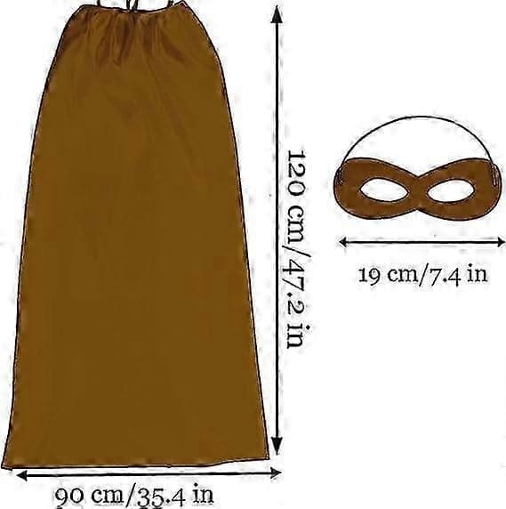 Superheltekapper og masker til voksne, Halloween-kostumer voksenkappe superheltefestkapper, brun brown