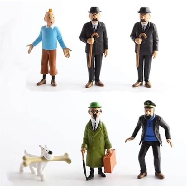 6 st Tintin figurleksaksmodell