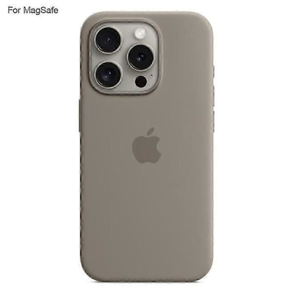 Mobilskal för iPhone 15 Pro Max, MagSafe-kompatibel, Silikon Grå Grey