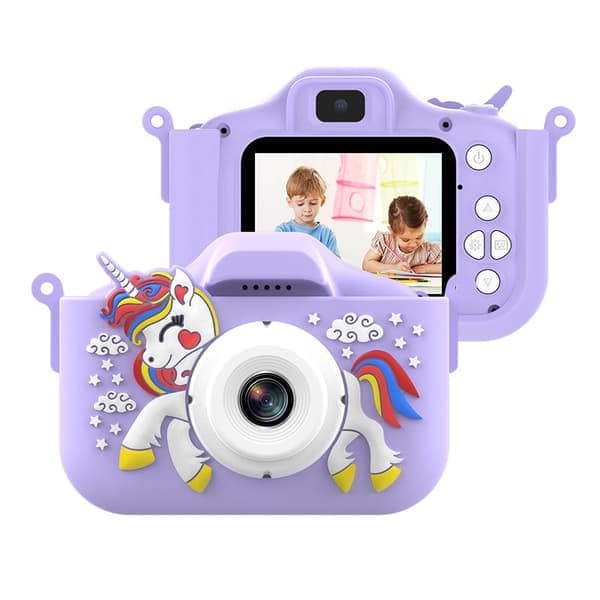 Barnkamera, Mini Tecknad Videokamera, Digital Lämplig för Barns Julklappar Lila