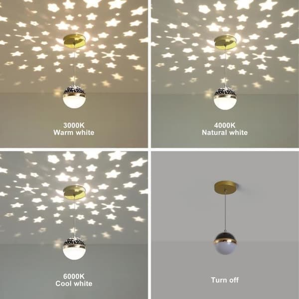 Hængende Fe Stjerne - 12 Cm - Metal - LED - til Børneværelser
